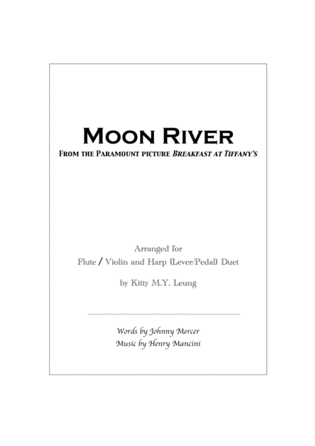 Moon River Violin Flute And Harp Duet Sheet Music