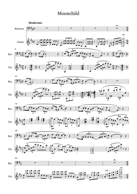 Free Sheet Music Moonchild Full Score Without Lyrics