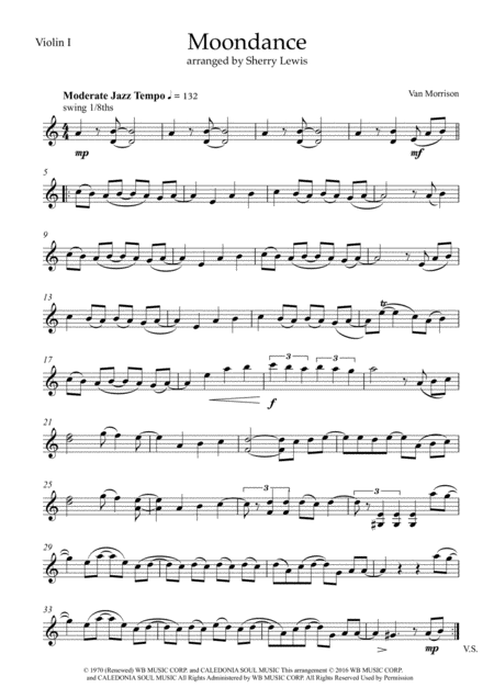 Moondance String Duo For String Duo Sheet Music