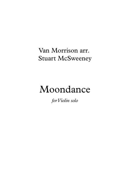 Moondance Violin Solo Sheet Music