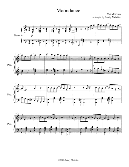 Free Sheet Music Moondance