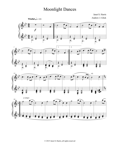 Moonlight Dances Piano Version 3 Sheet Music