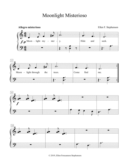 Moonlight Misterioso Ez Piano Solo Sheet Music