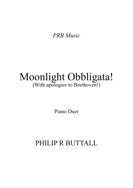 Moonlight Obbligata Piano Duet Four Hands Sheet Music