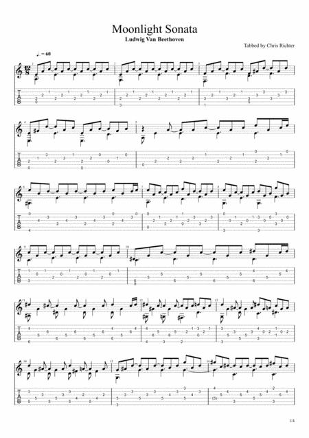 Free Sheet Music Moonlight Sonata By Ludwig Van Beethoven Piano Sonata No 14 In C Minor Quasi Una Fantasia First Movement