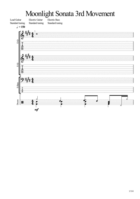 Moonlight Sonata C Minor 3rd Movement Full Score Sheet Music