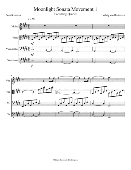 Moonlight Sonata Movement 1 Sheet Music