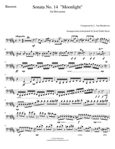 Moonlight Sonata Movement Iii For Orchestra Bassoon Part Sheet Music