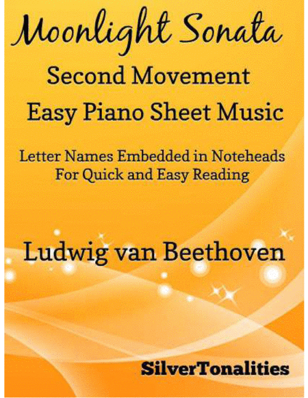 Moonlight Sonata Second Movement Easy Piano Sheet Music Sheet Music