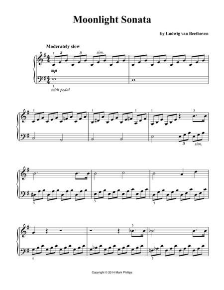 Free Sheet Music Moonlight Sonata