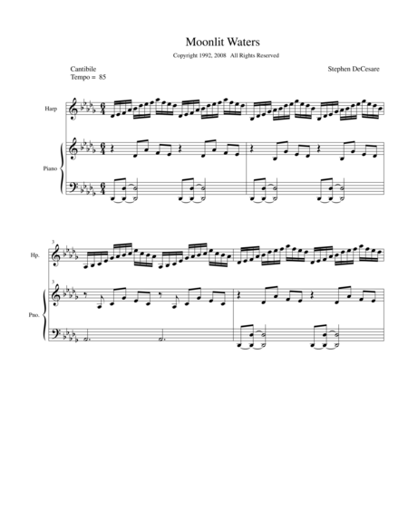 Free Sheet Music Moonlit Waters