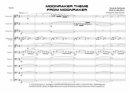 Moonraker Theme For 10 Piece Brass Ensemble Sheet Music