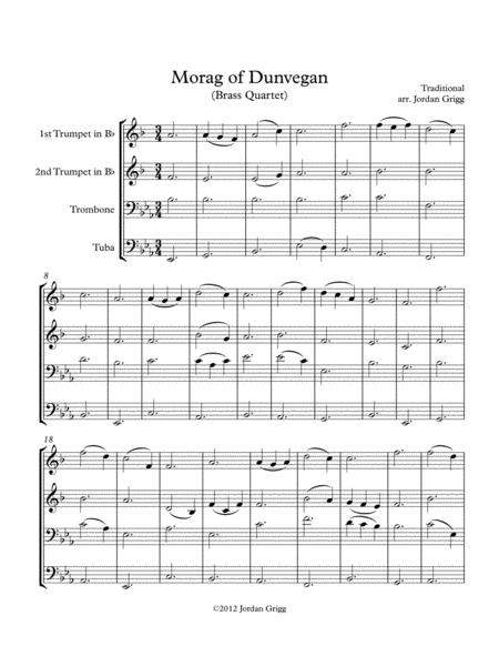 Morag Of Dunvegan Brass Quartet Sheet Music