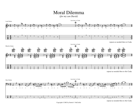 Free Sheet Music Moral Dilemma Looping