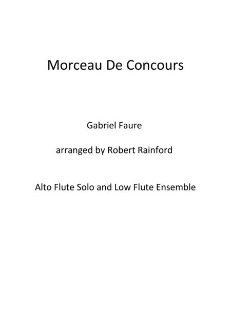 Free Sheet Music Morceau De Concours Alto Flute Solo