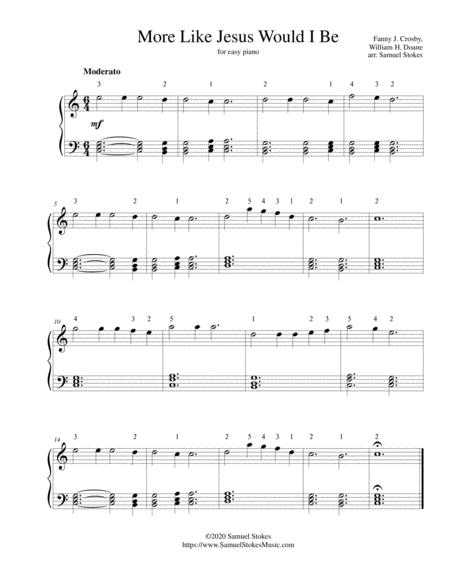 Free Sheet Music More Like Jesus Would I Be For Easy Piano