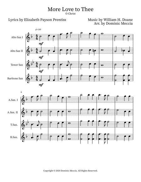 Free Sheet Music More Love To Thee Sax Quartet