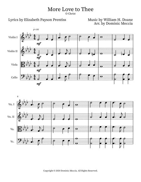 Free Sheet Music More Love To Thee String Quartet