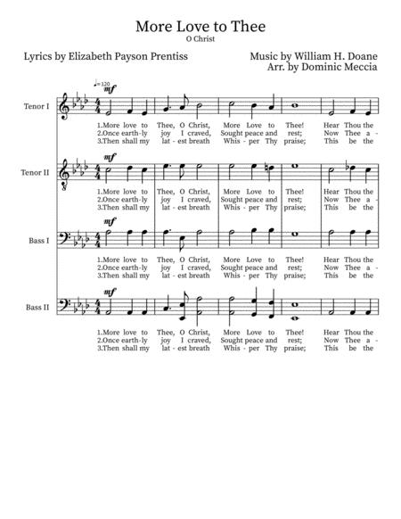 More Love To Thee Ttbb Sheet Music