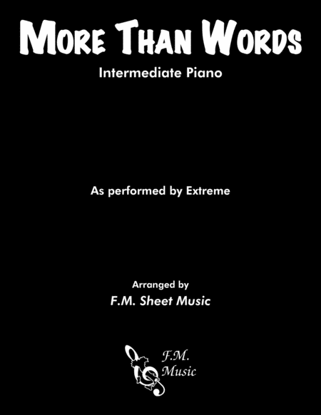 Free Sheet Music More Than Words Intermediate Piano