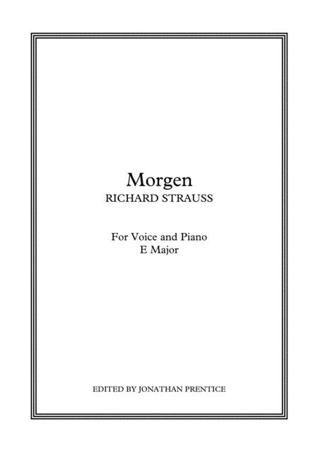 Morgen E Major Sheet Music