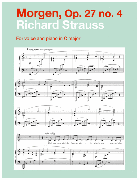 Morgen Op 27 No 4 C Major Sheet Music