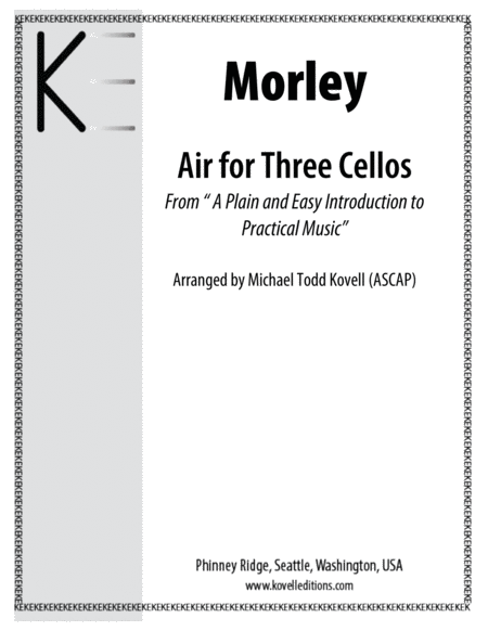 Morley Air For Three Cellos Sheet Music