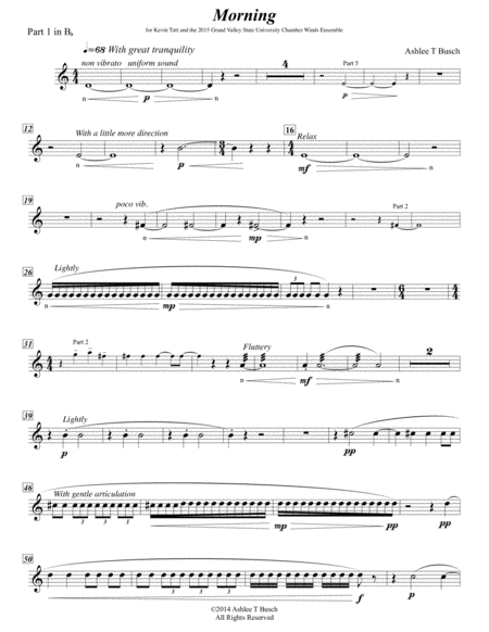 Morning B Flat Parts Sheet Music