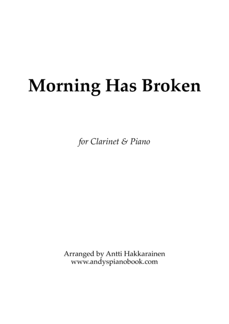 Morning Has Broken Clarinet Piano Sheet Music