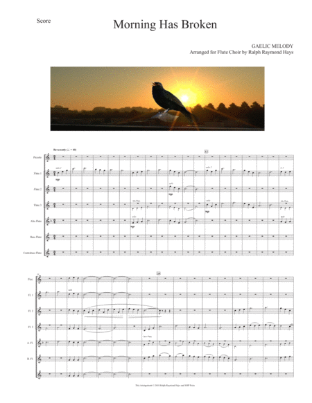 Free Sheet Music Morning Has Broken For Flute Choir