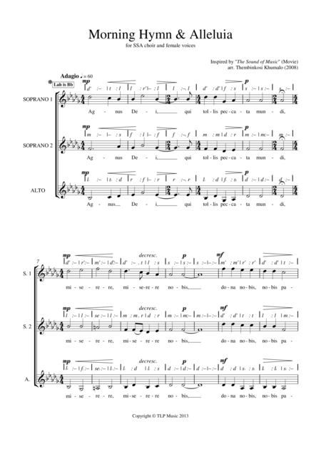 Morning Hymn Alleluia Sheet Music