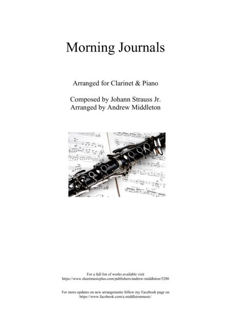 Morning Journals Arranged For Clarinet Piano Sheet Music