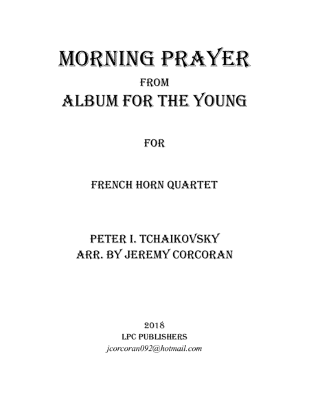 Morning Prayer For French Horn Quartet Sheet Music