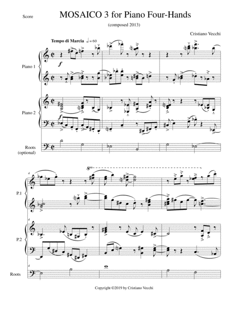 Mosaico 3 For Piano Four Hands Sheet Music