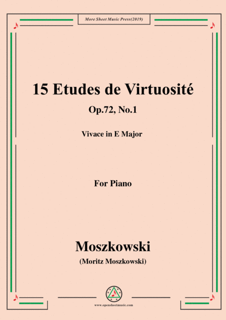 Free Sheet Music Moszkowski 15 Etudes De Virtuosit Op 72 No 1 Vivace In E Major