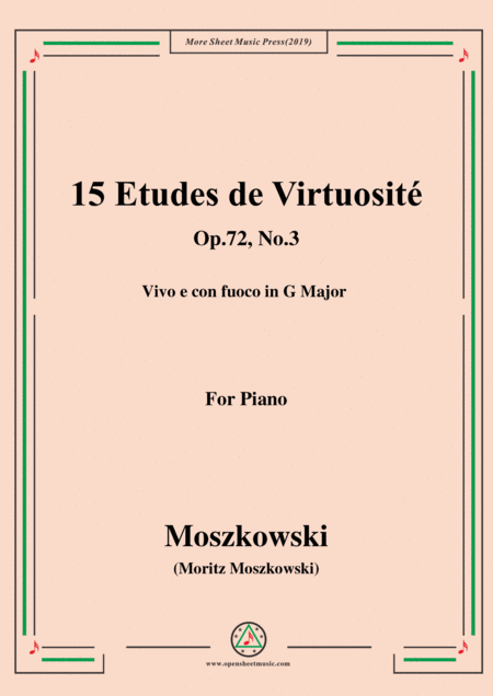 Free Sheet Music Moszkowski 15 Etudes De Virtuosit Op 72 No 3 Vivo E Con Fuoco In G Major