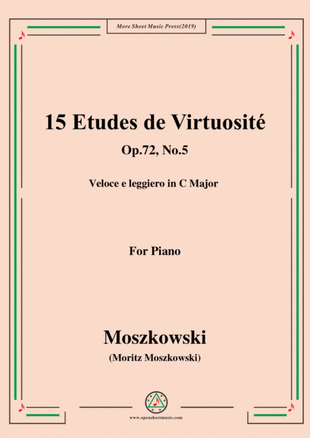 Free Sheet Music Moszkowski 15 Etudes De Virtuosit Op 72 No 5 Veloce E Leggiero In C Major