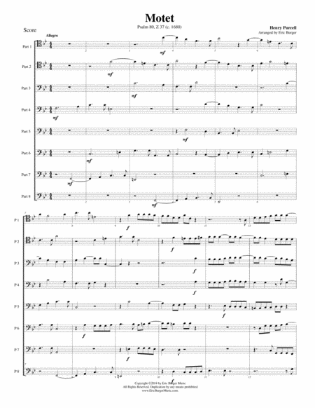 Free Sheet Music Motet For Trombone Or Low Brass Octet