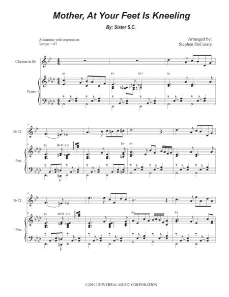 Mother At Your Feet Is Kneeling Bb Clarinet Solo And Piano Sheet Music