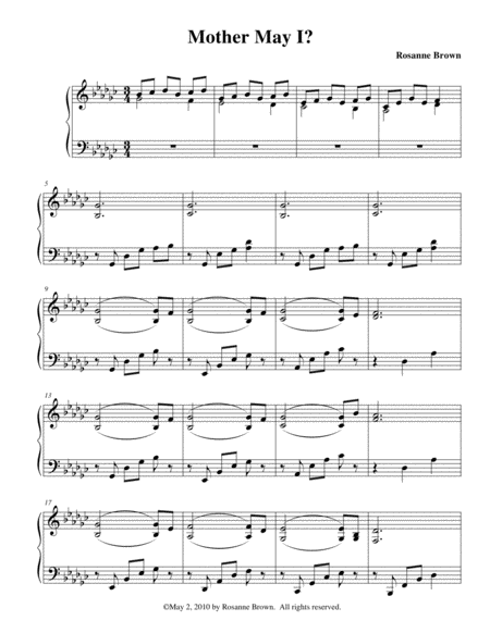 Mother May I Sheet Music