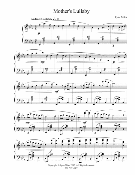 Free Sheet Music Mothers Lullaby