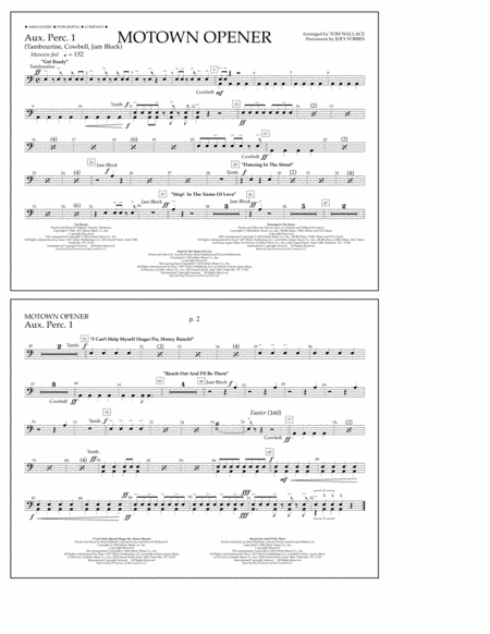 Motown Theme Show Opener Arr Tom Wallace Aux Perc 1 Sheet Music