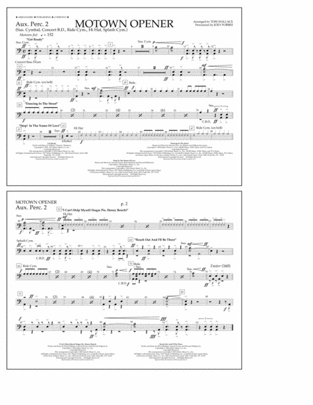 Motown Theme Show Opener Arr Tom Wallace Aux Perc 2 Sheet Music