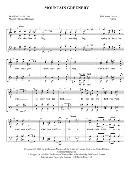 Free Sheet Music Mountain Greenery