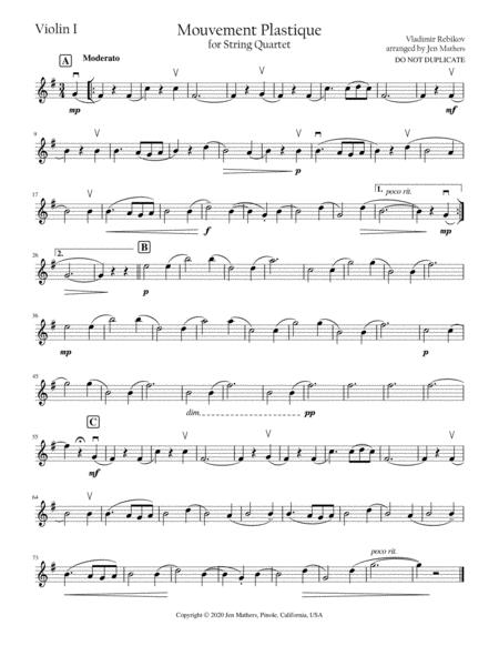 Free Sheet Music Mouvement Plastique For String Quartet