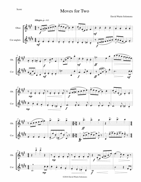 Moves For Two For Oboe And Cor Anglais Sheet Music