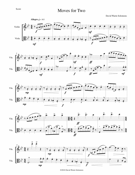 Moves For Two For Violin And Viola Sheet Music