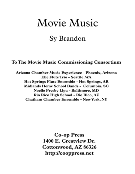 Movie Music For Mixed Trio Alto Clef Instruments Version Sheet Music