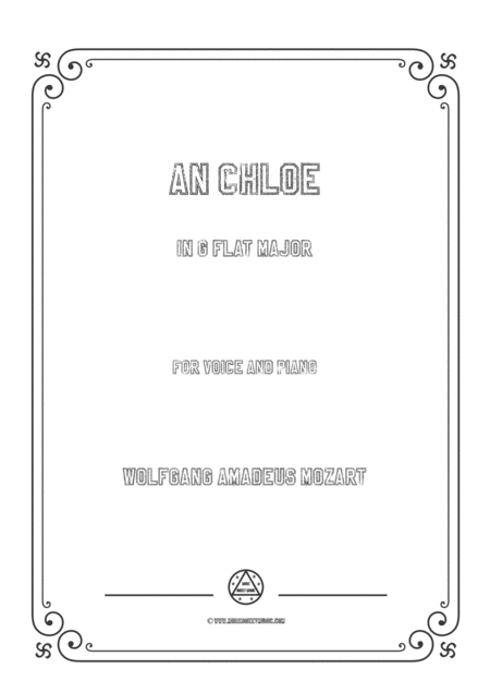 Free Sheet Music Mozart An Chloe In G Flat Major For Voice And Piano