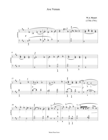 Free Sheet Music Mozart Ave Verum Easy Piano Arrangement